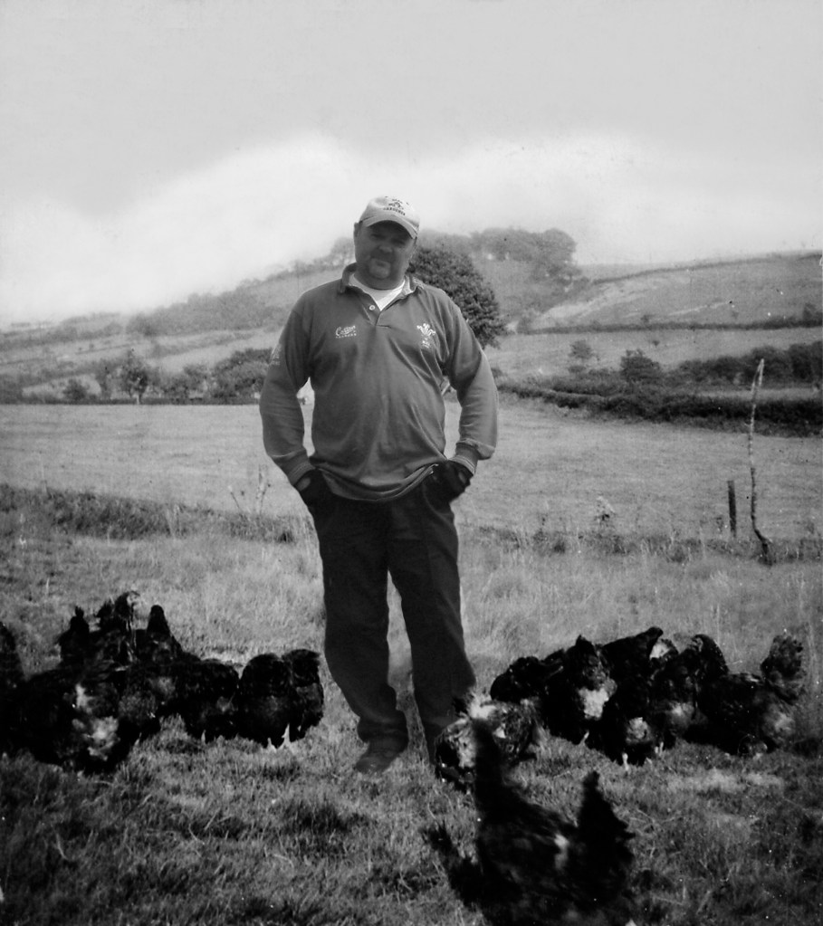2010 farm with 1930 landscape and chickens